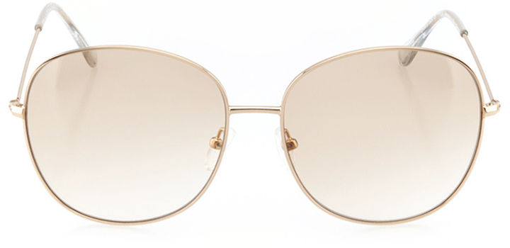 paris: women's rectangle sunglasses in gold - front view