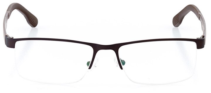 soho: men's rectangle eyeglasses in brown - front view