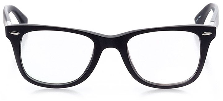 riehen: unisex square eyeglasses in black - front view
