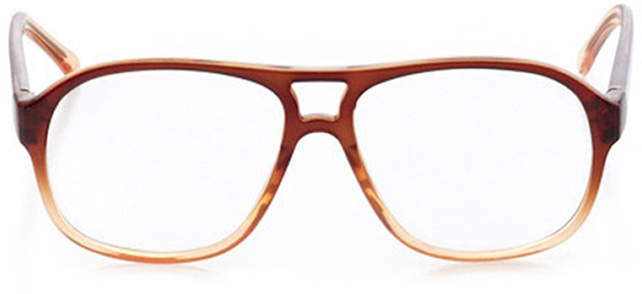 burlington: men's square eyeglasses in brown - front view