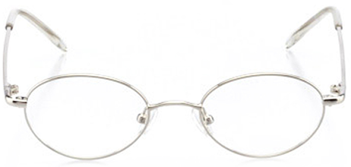 newport: boys' oval eyeglasses in silver - front view