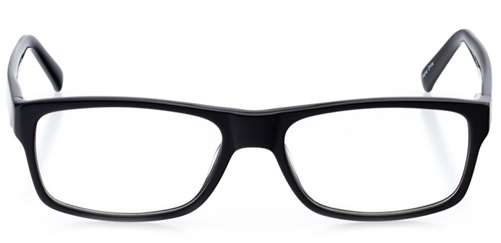 kansas city: men's rectangle eyeglasses in black - front view