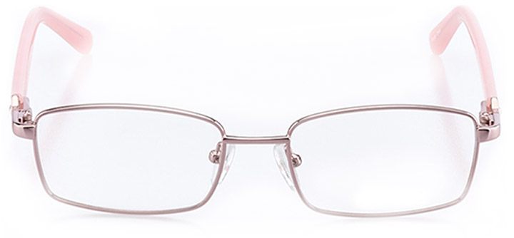 charleston: women's square eyeglasses in pink - front view