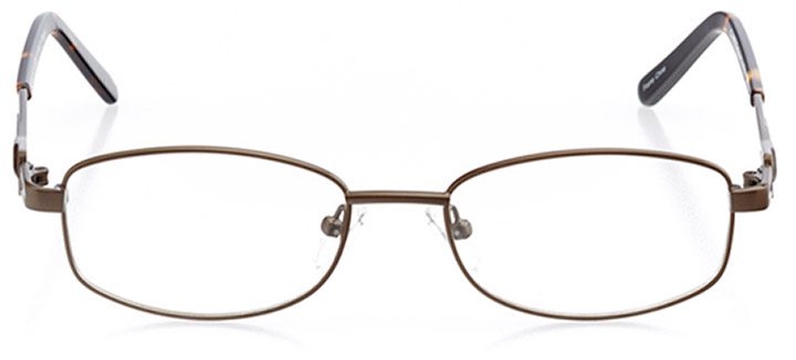 barre: women's rectangle eyeglasses in brown - front view