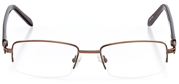 pasadena: women's rectangle eyeglasses in brown - front view