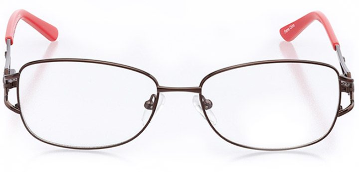 belluno: women's rectangle eyeglasses in brown - front view