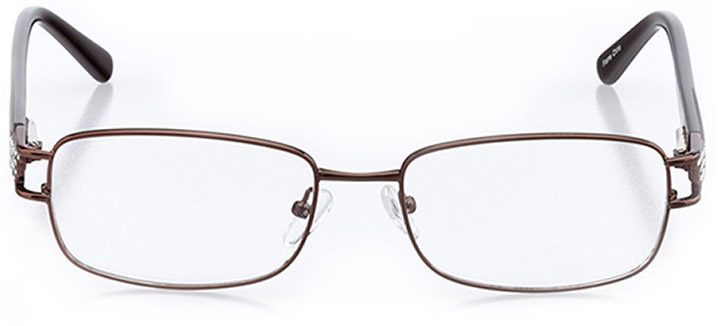 atri: women's rectangle eyeglasses in brown - front view