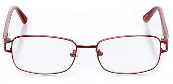 atri: women's rectangle eyeglasses in red - front view