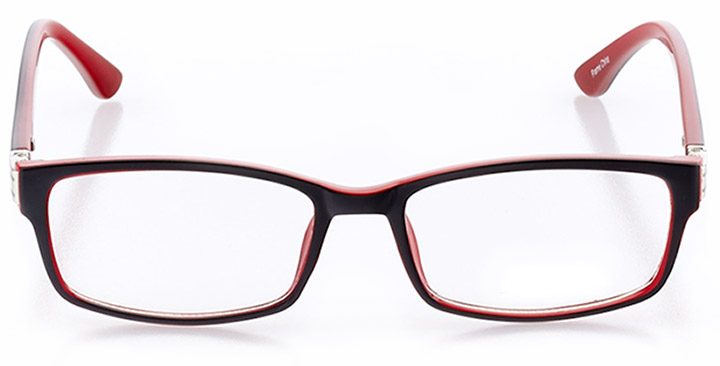 mandalay beach: women's rectangle eyeglasses in red - front view