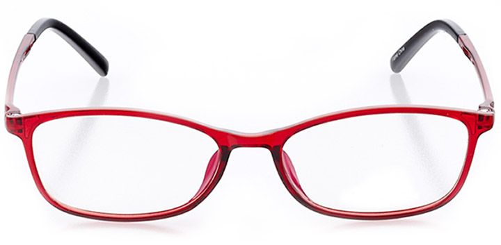 sunset cliffs: women's rectangle eyeglasses in red - front view
