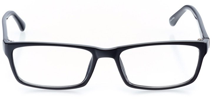 destin: men's rectangle eyeglasses in black - front view