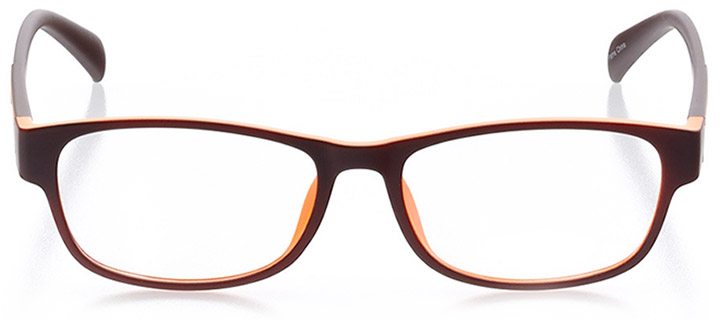 stinson beach: men's oval eyeglasses in orange - front view