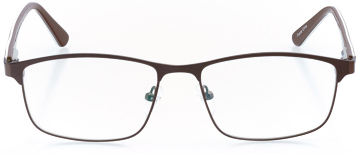 manhattan beach: men's rectangle eyeglasses in brown - front view