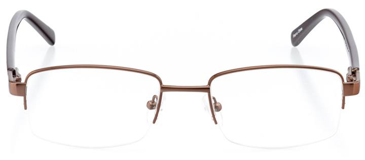 perth: men's rectangle eyeglasses in brown - front view