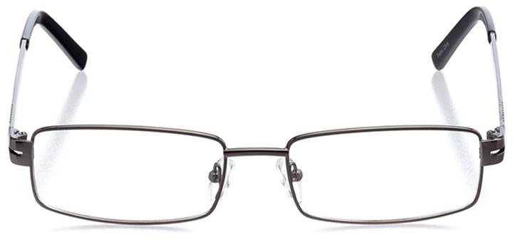 mecca: men's rectangle eyeglasses in gray - front view