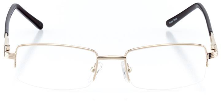bridgton: men's rectangle eyeglasses in brown - front view
