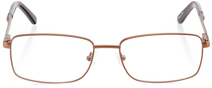 branson: men's rectangle eyeglasses in brown - front view