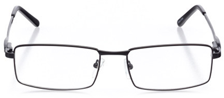 jasper: men's rectangle eyeglasses in black - front view