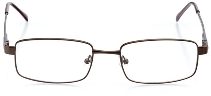 antalya: men's rectangle eyeglasses in brown - front view