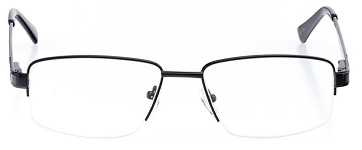 san pedro: men's square eyeglasses in black - front view