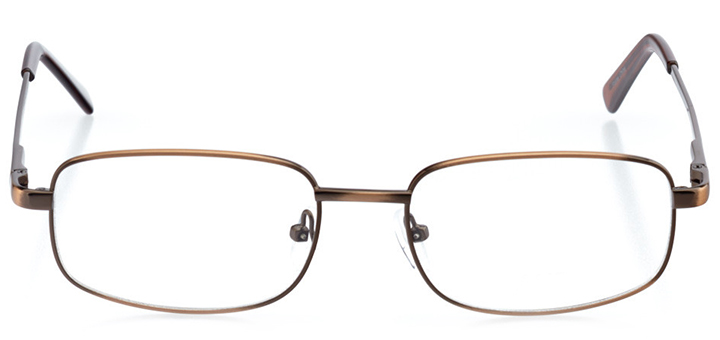 manchester: men's rectangle eyeglasses in brown - front view