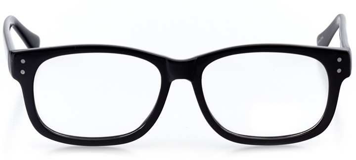glasgow: square eyeglasses in black - front view