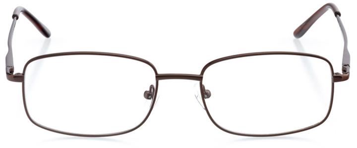 oslo: men's rectangle eyeglasses in brown - front view