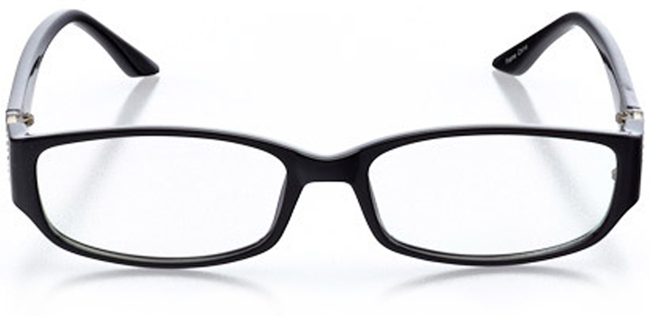 quebec city: women's rectangle eyeglasses in black - front view