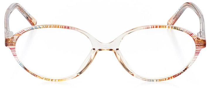 amber valley: women's oval eyeglasses in brown - front view