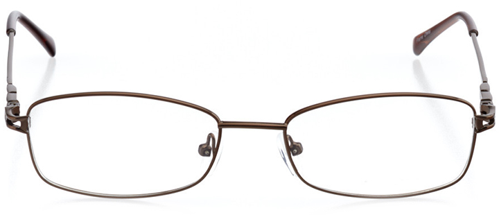 valencia: women's rectangle eyeglasses in brown - front view