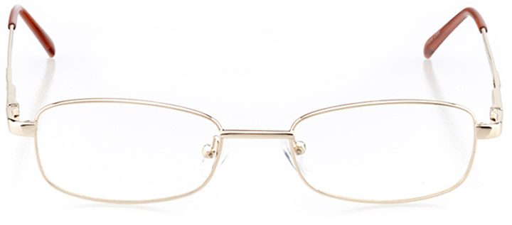 akranes: women's rectangle eyeglasses in gold - front view