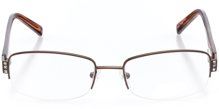 new london: women's rectangle eyeglasses in brown - front view