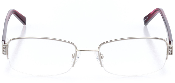 new london: women's rectangle eyeglasses in silver - front view