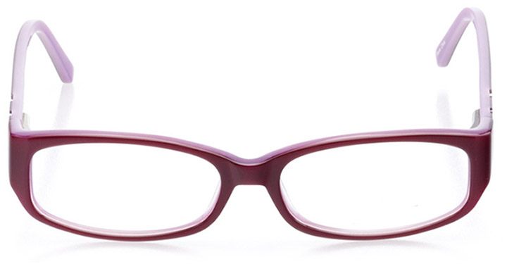 sun city: women's rectangle eyeglasses in red - front view