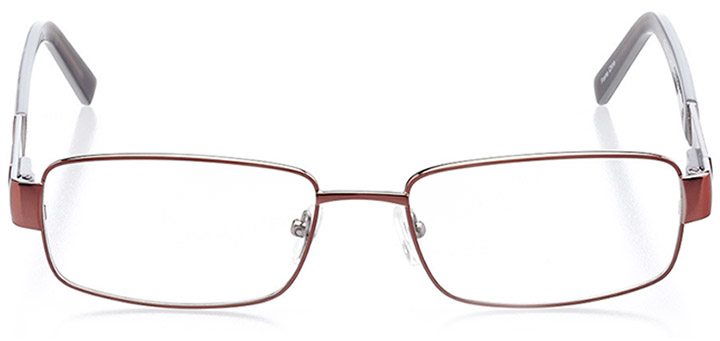 palmetto bay: men's rectangle eyeglasses in brown - front view