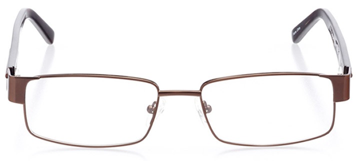 hilton head: men's rectangle eyeglasses in brown - front view