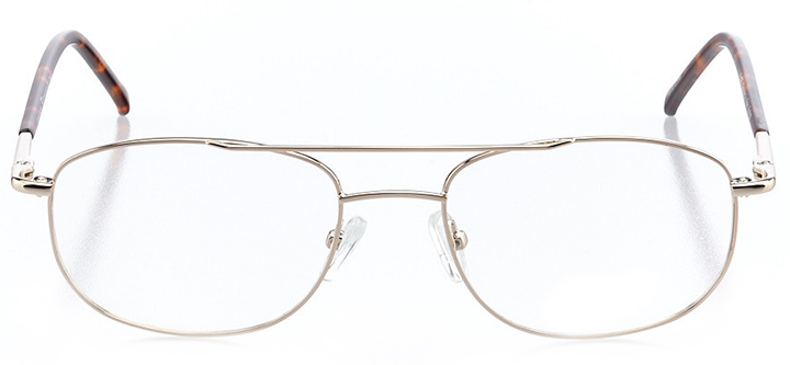 portland: men's square eyeglasses in gold - front view