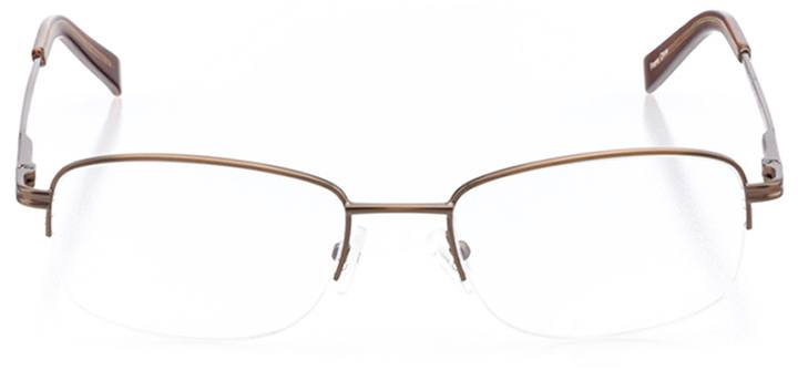 aspen: men's rectangle eyeglasses in brown - front view