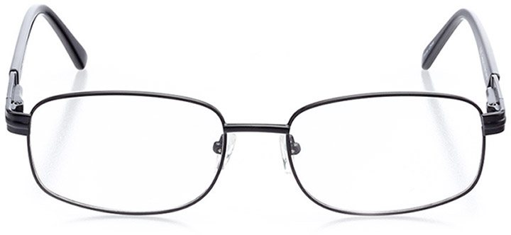 north port: men's rectangle eyeglasses in black - front view