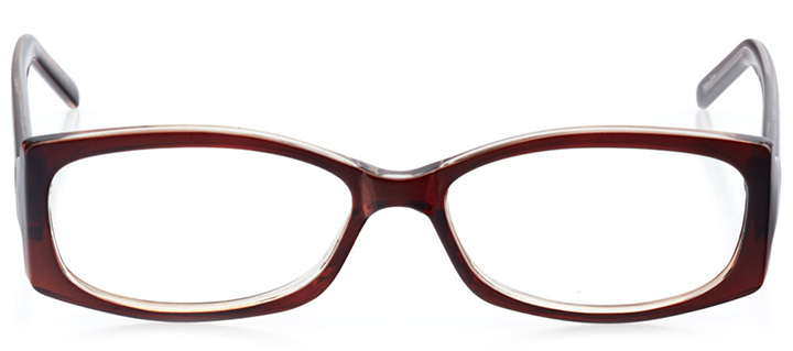 bergen: women's oval eyeglasses in brown - front view