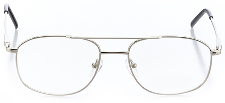 twin falls: men's rectangle eyeglasses in silver - front view
