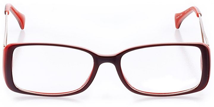 cape coral: women's rectangle eyeglasses in red - front view