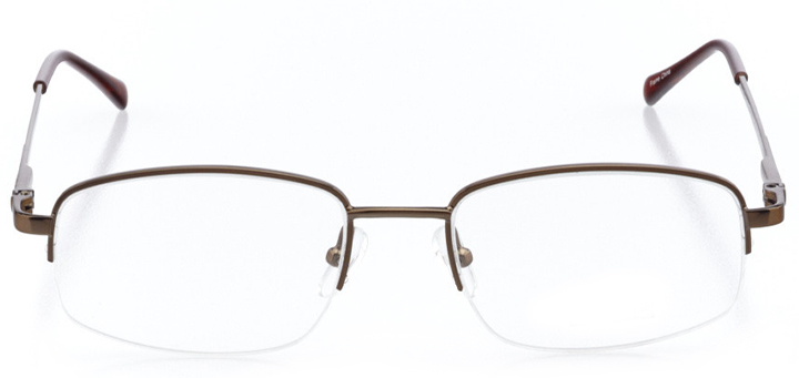 boston: men's rectangle eyeglasses in brown - front view