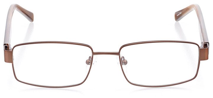 brimfield: men's rectangle eyeglasses in brown - front view