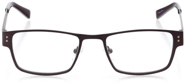oakland: men's rectangle eyeglasses in brown - front view