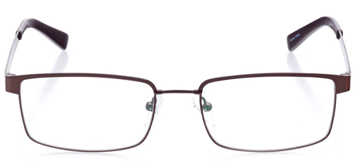 rockport: men's rectangle eyeglasses in brown - front view