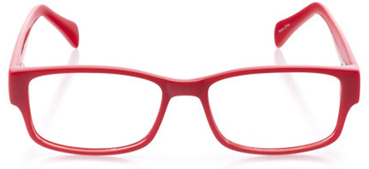 folly beach: men's rectangle eyeglasses in red - front view