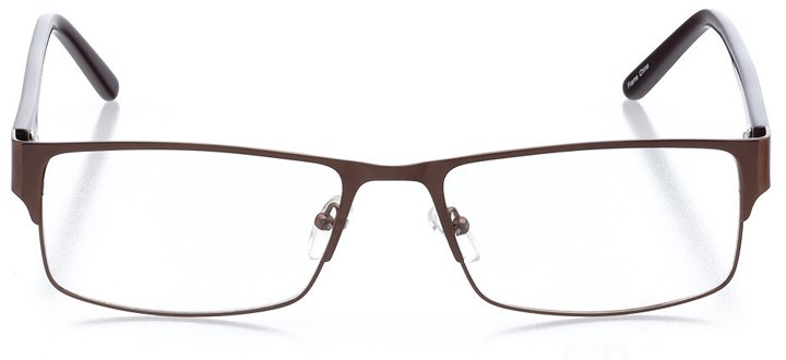 saratov: men's rectangle eyeglasses in brown - front view