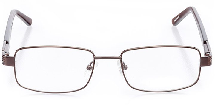 costa brava: men's rectangle eyeglasses in brown - front view
