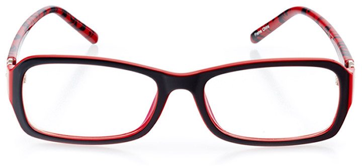 canberra: women's rectangle eyeglasses in red - front view